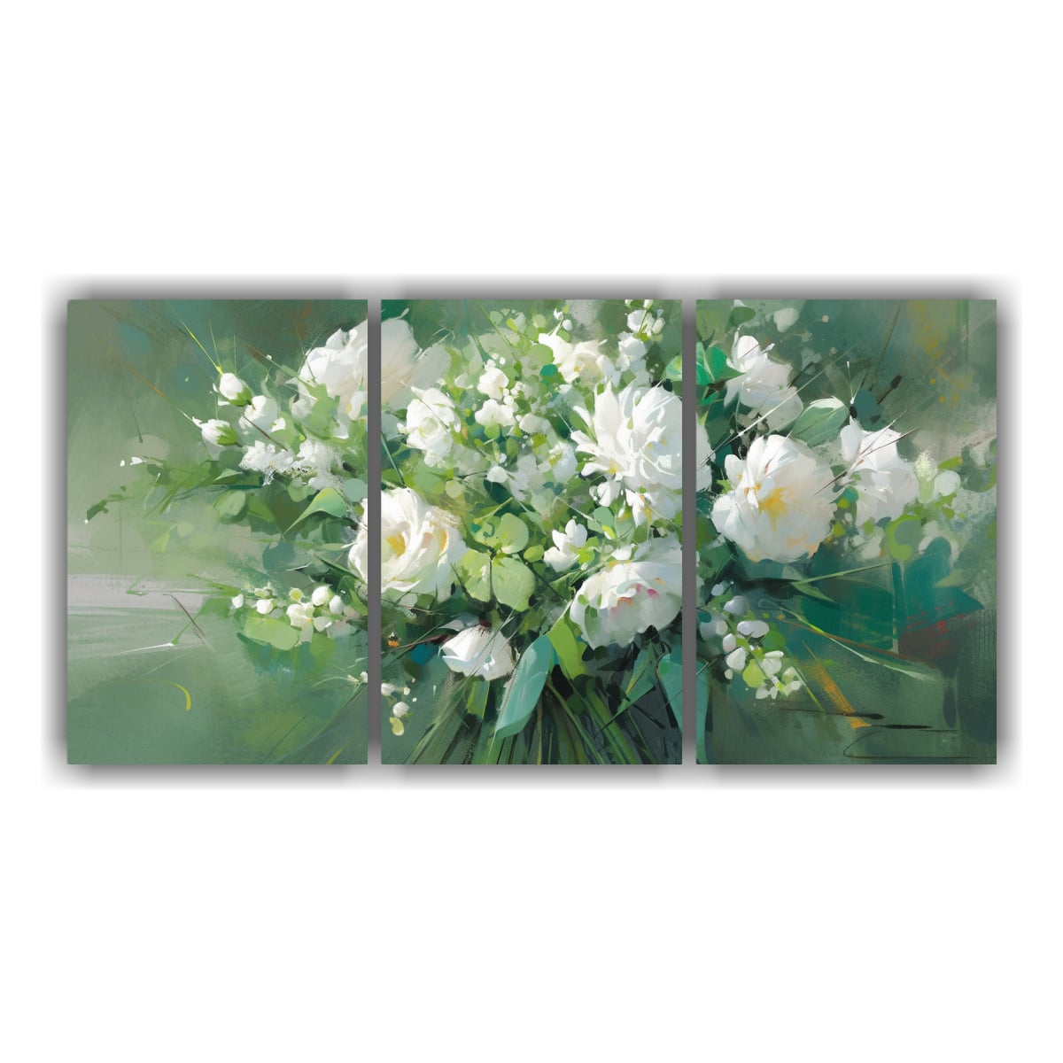 PINTURA DECORATIVA DE FLORES EN LIENZO ESTILO 180X90 CM - 1