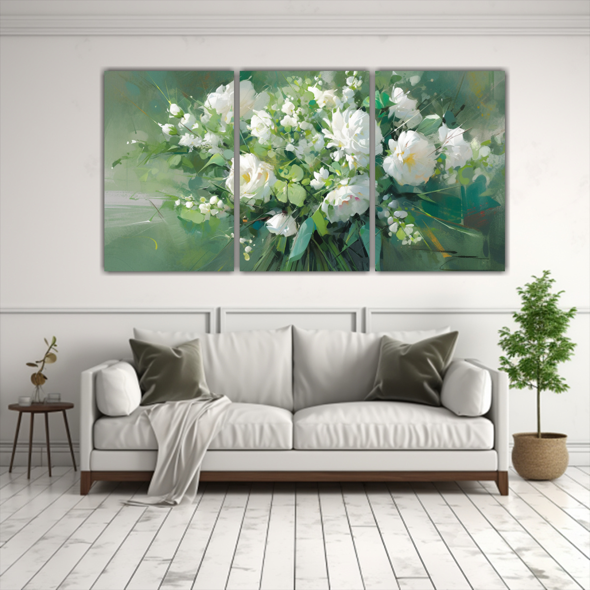 PINTURA DECORATIVA DE FLORES EN LIENZO ESTILO 180X90 CM - 2