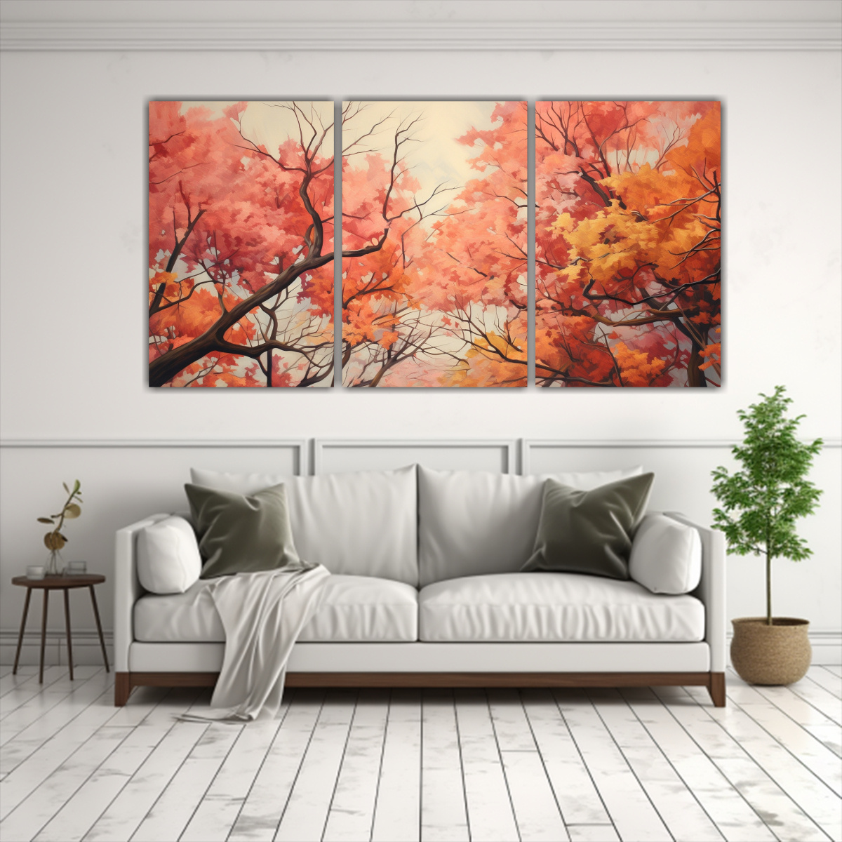 PINTURA ABSTRACTA RELIEVE DE ÁRBOLES DE ARCE EN 180X90 CM - 2