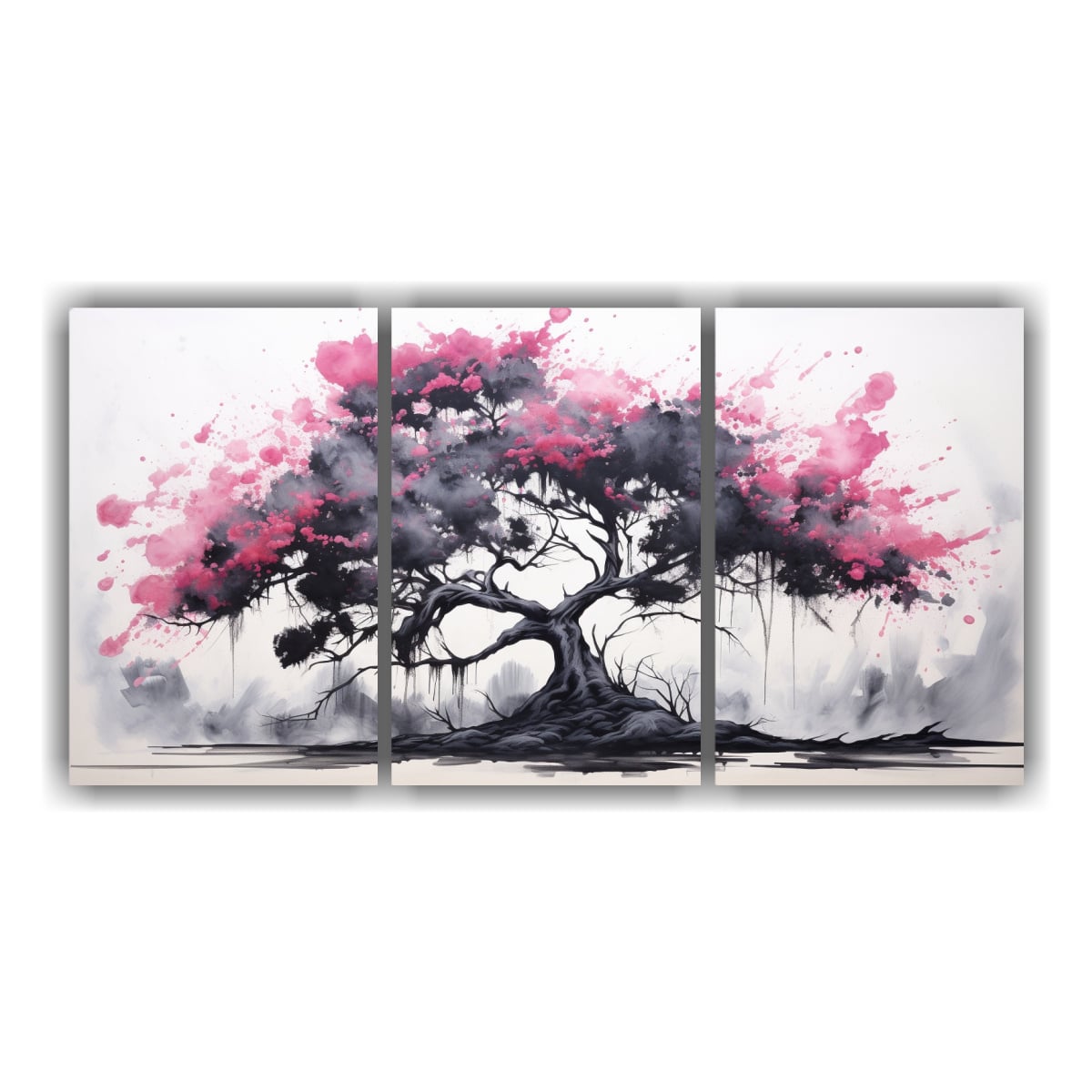 CONJUNTO DE 3 LIENZOS DE TELA PINTURA ABSTRACTA 240X120 CM - 1
