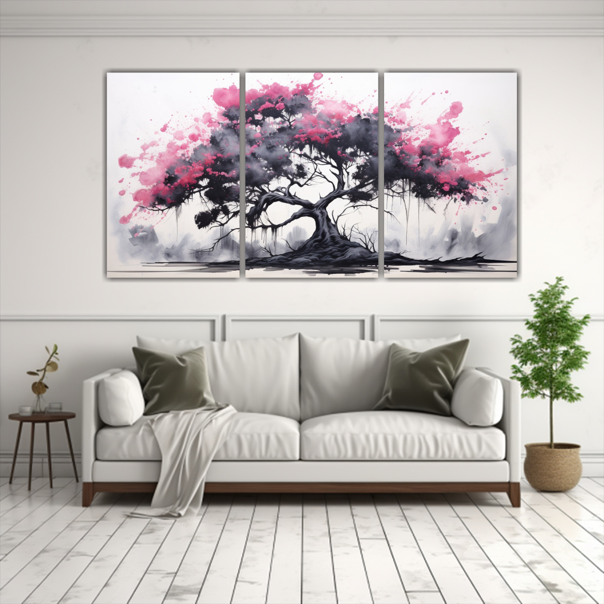 CONJUNTO DE 3 LIENZOS DE TELA PINTURA ABSTRACTA 240X120 CM - 2
