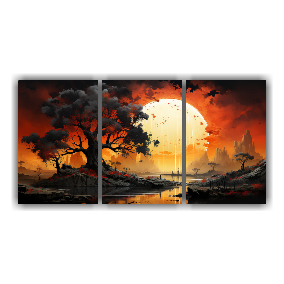 PINTURAS DECORATIVAS MULTICOLOR DE ÁRBOL EN 180X90 CM - 1