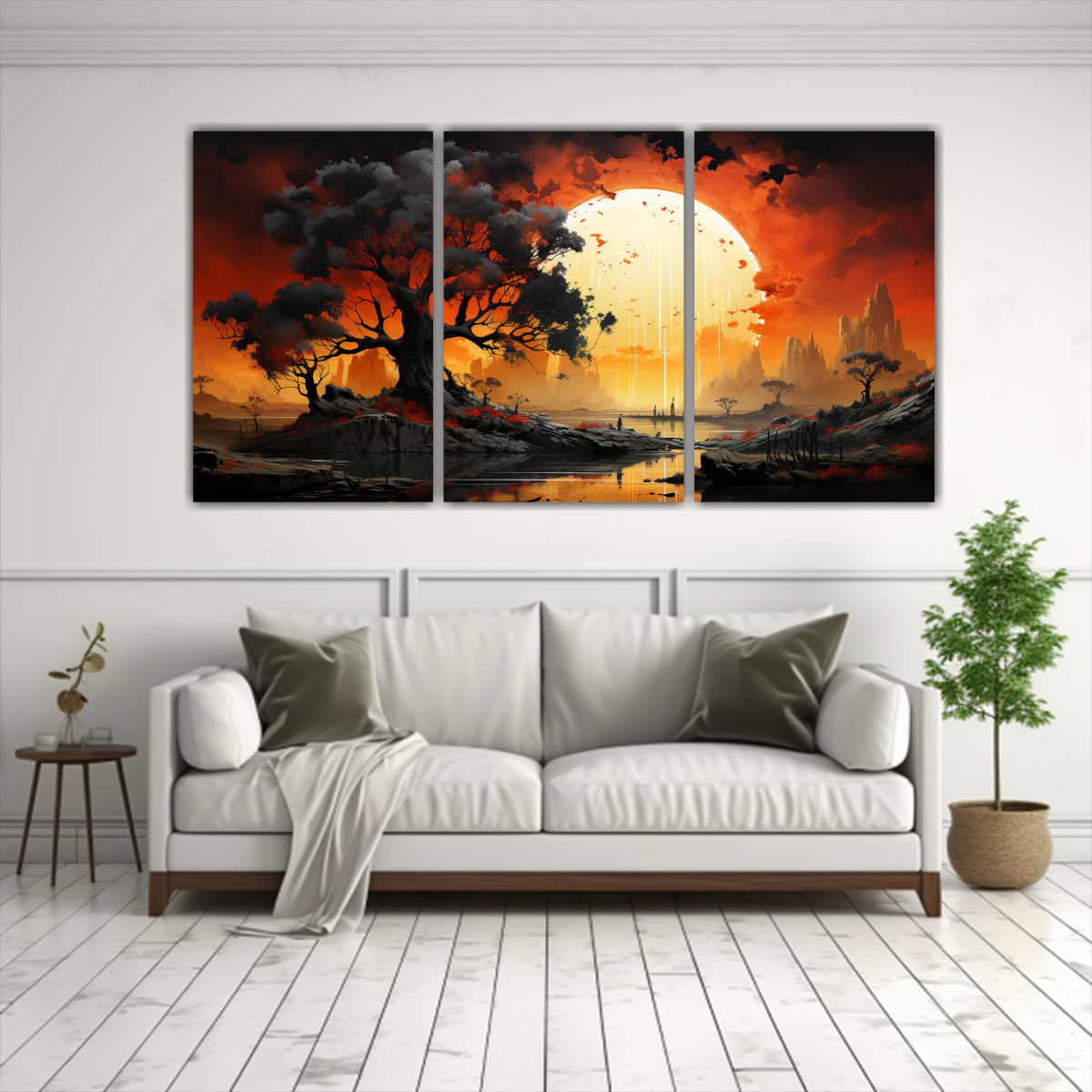 PINTURAS DECORATIVAS MULTICOLOR DE ÁRBOL EN 180X90 CM - 2