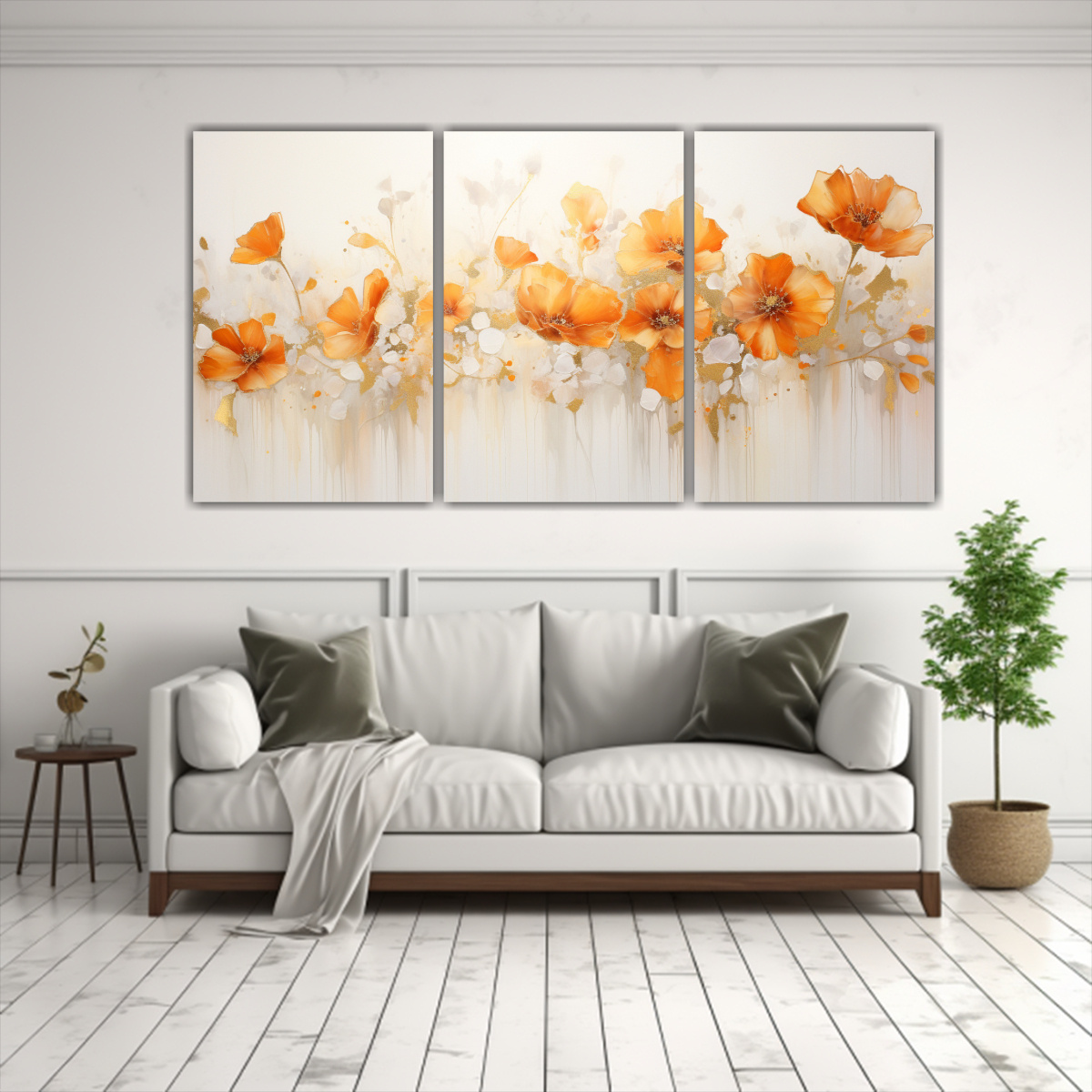 TRES LIENZOS DE TELA COMPOSICIÓN EXPRESIVA 150X75 CM - 2