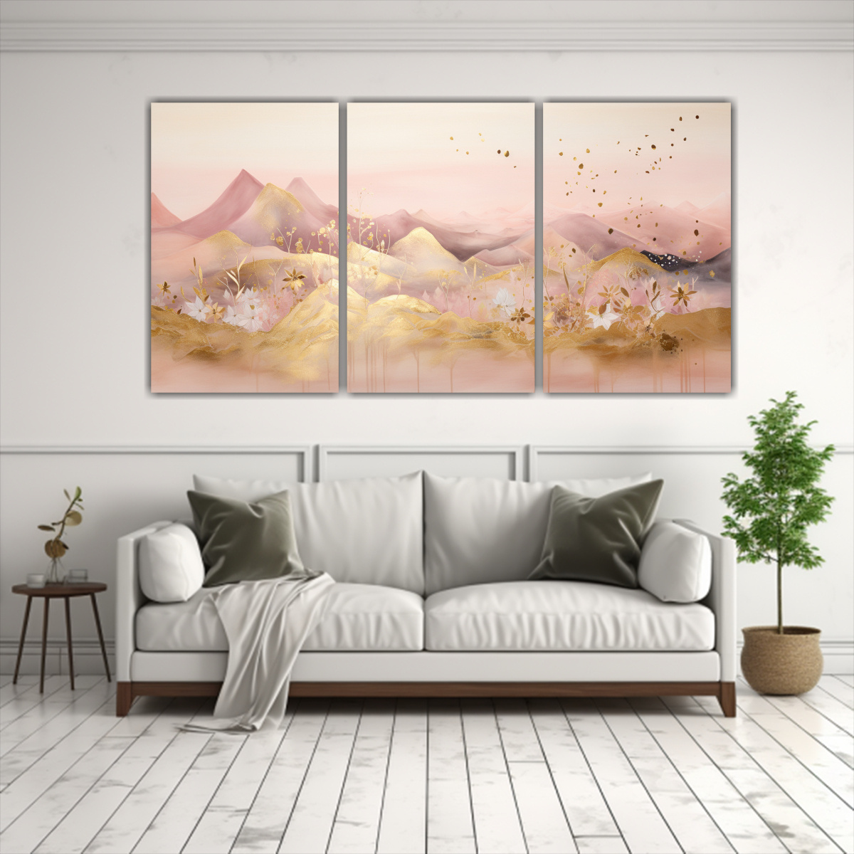 DÍPTICO DE PAISAJE DE MONTAÑA VINTAGE CON 150X75 CM - 2