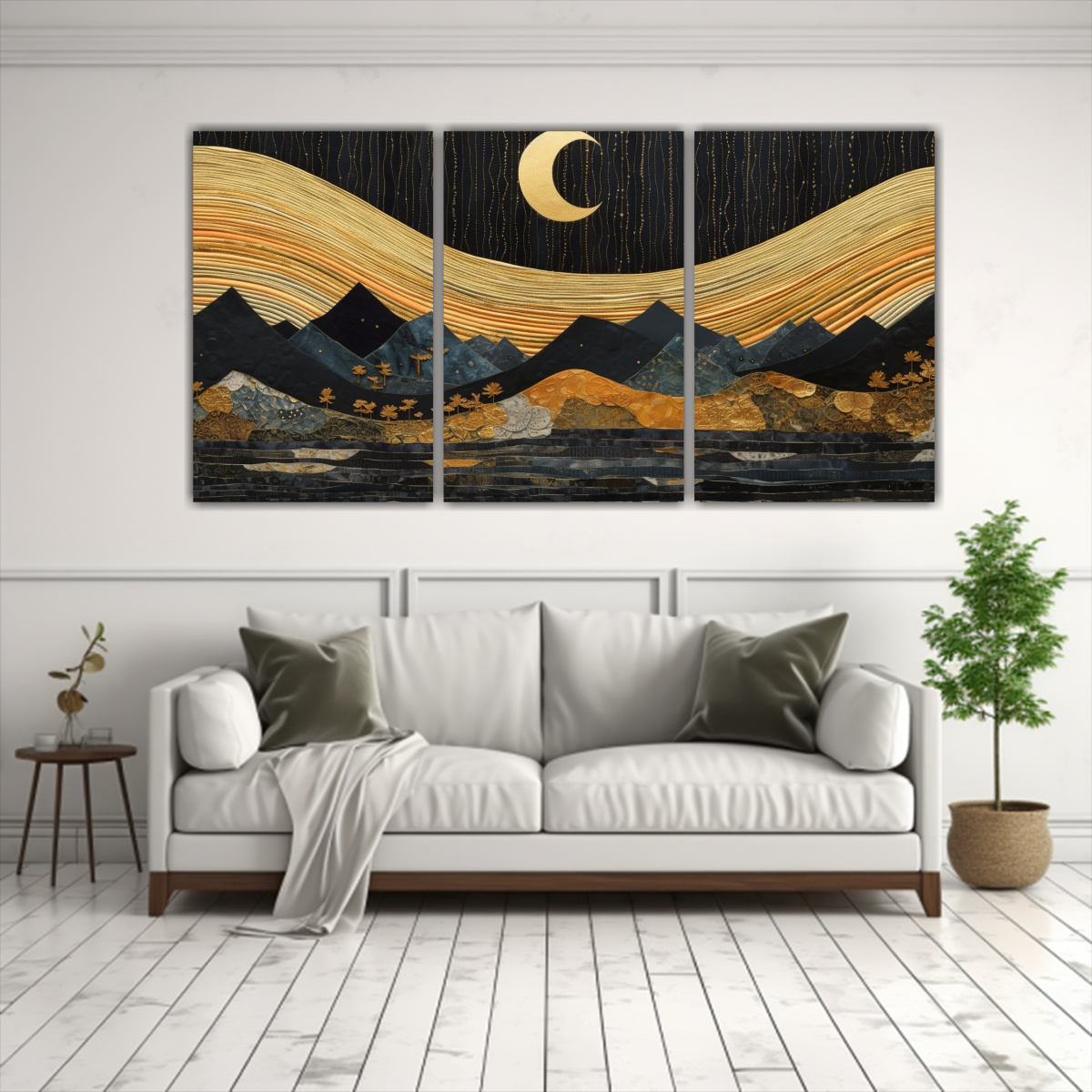 LIENZO DECORATIVO PERSPECTIVA CON LUNA Y 180X90 CM - 2