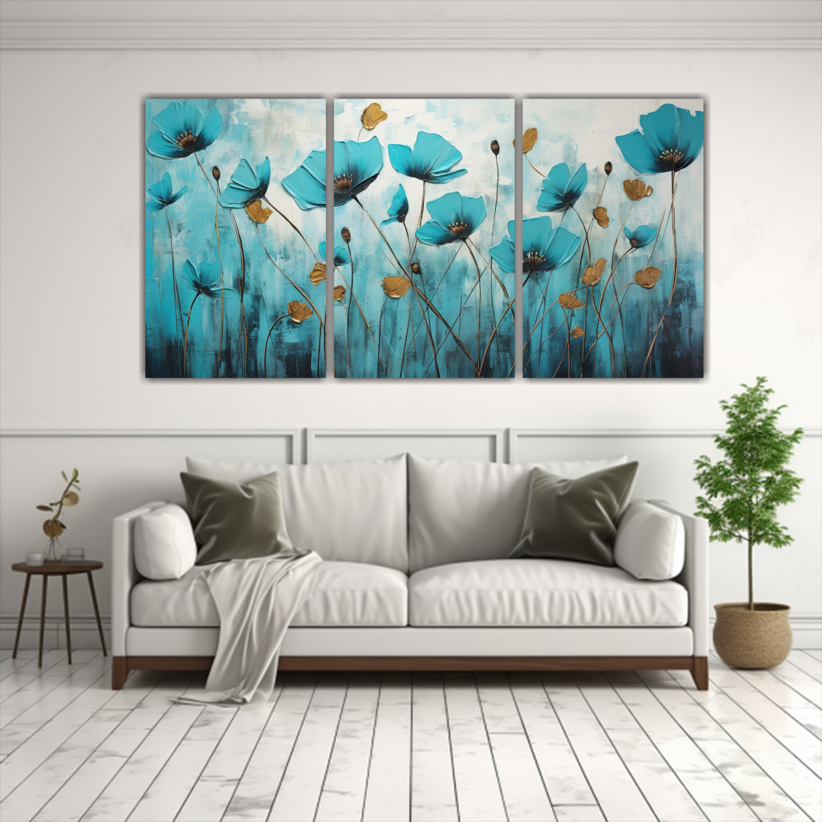 CONJUNTO DE 3 CUADROS TEMÁTICOS PARA SALÓN 240X120 CM - 2
