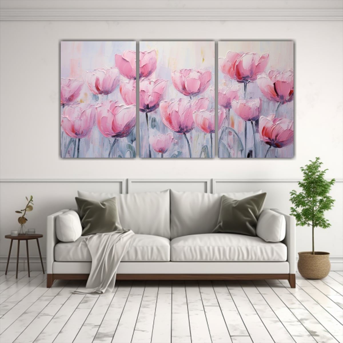 PINTURA EN LIENZO INSPIRADORA DE TRES CANVAS: 180X90 CM - 2