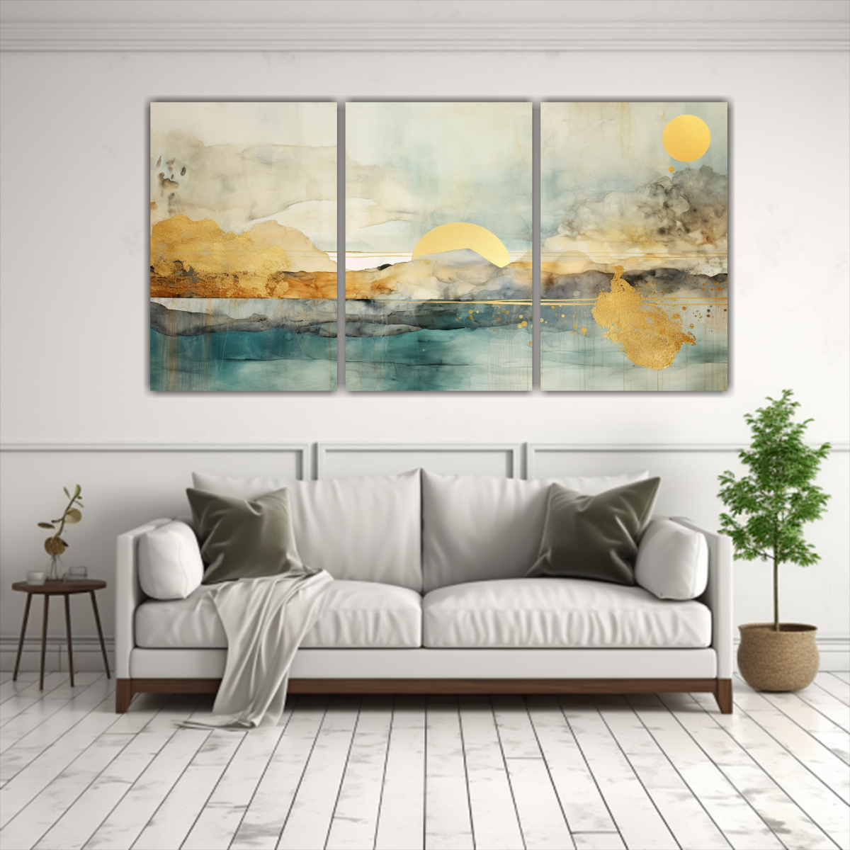 CUADROS MOVIMIENTO EXPOSICIÓN EN TONOS DORADOS, 180X90 CM - 2