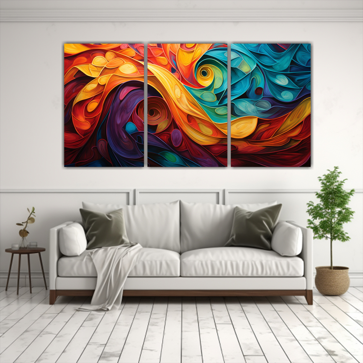 CUADROS ABSTRACTOS INSPIRADOS EN VIBRANTES 240X120 CM - 2