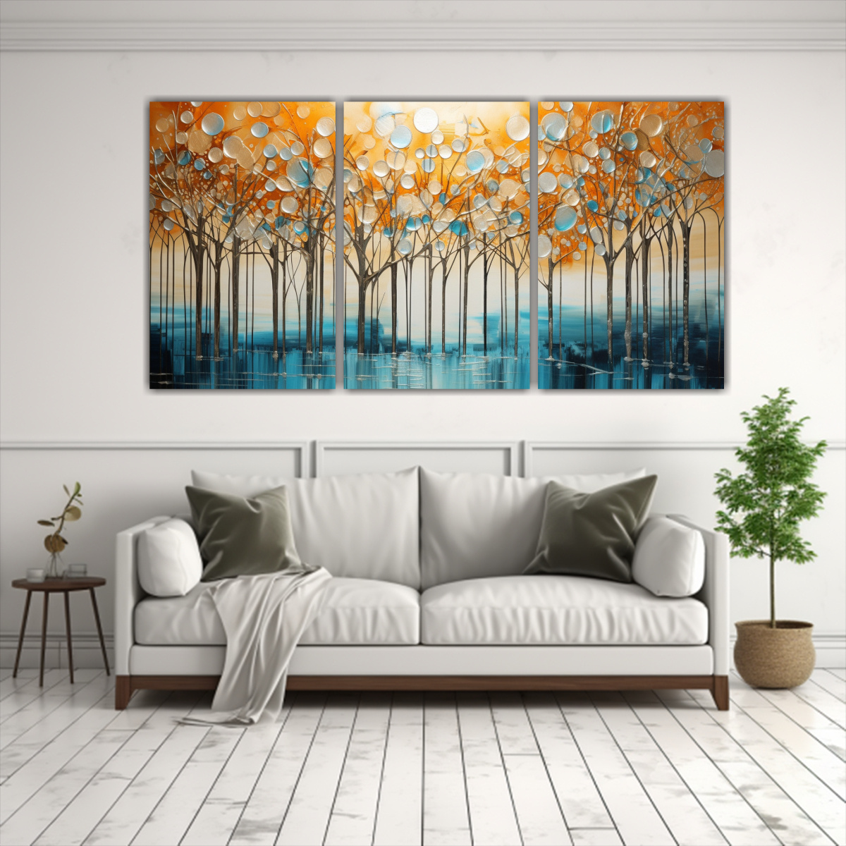 PINTURA EN ACUARELA ARMONÍA CROMÁTICA ESTILO 180X90 CM - 2