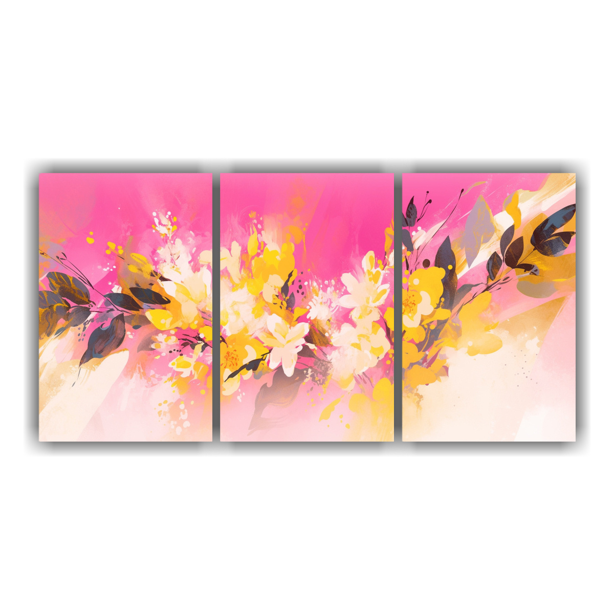PINTURAS ABSTRACTAS EN LIENZO SET 3 ALEGRÍA 240X120 CM - 1