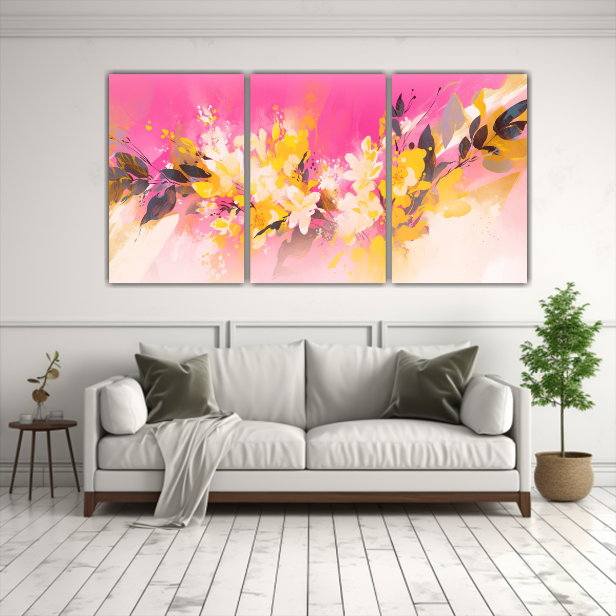 PINTURAS ABSTRACTAS EN LIENZO SET 3 ALEGRÍA 240X120 CM - 2