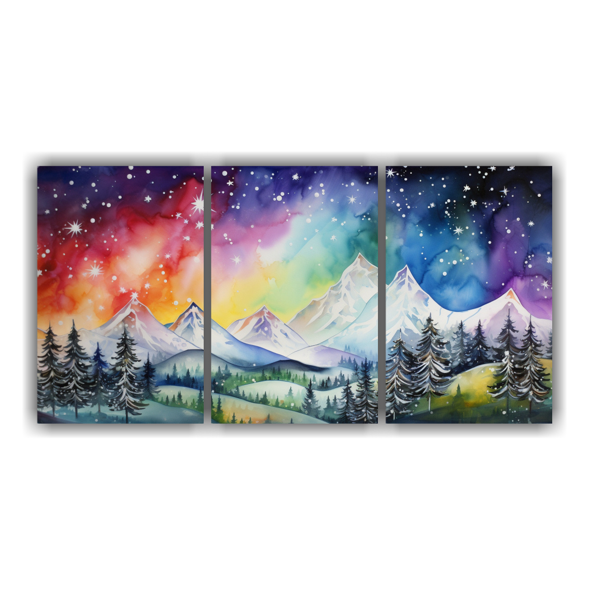 PAISAJE MONTAÑOSO MODERNO Y COLORIDO CON UN 240X120 CM - 1
