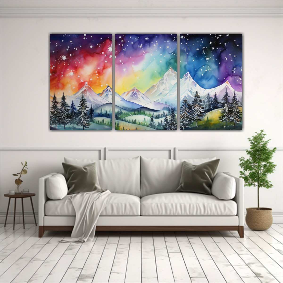 PAISAJE MONTAÑOSO MODERNO Y COLORIDO CON UN 240X120 CM - 2
