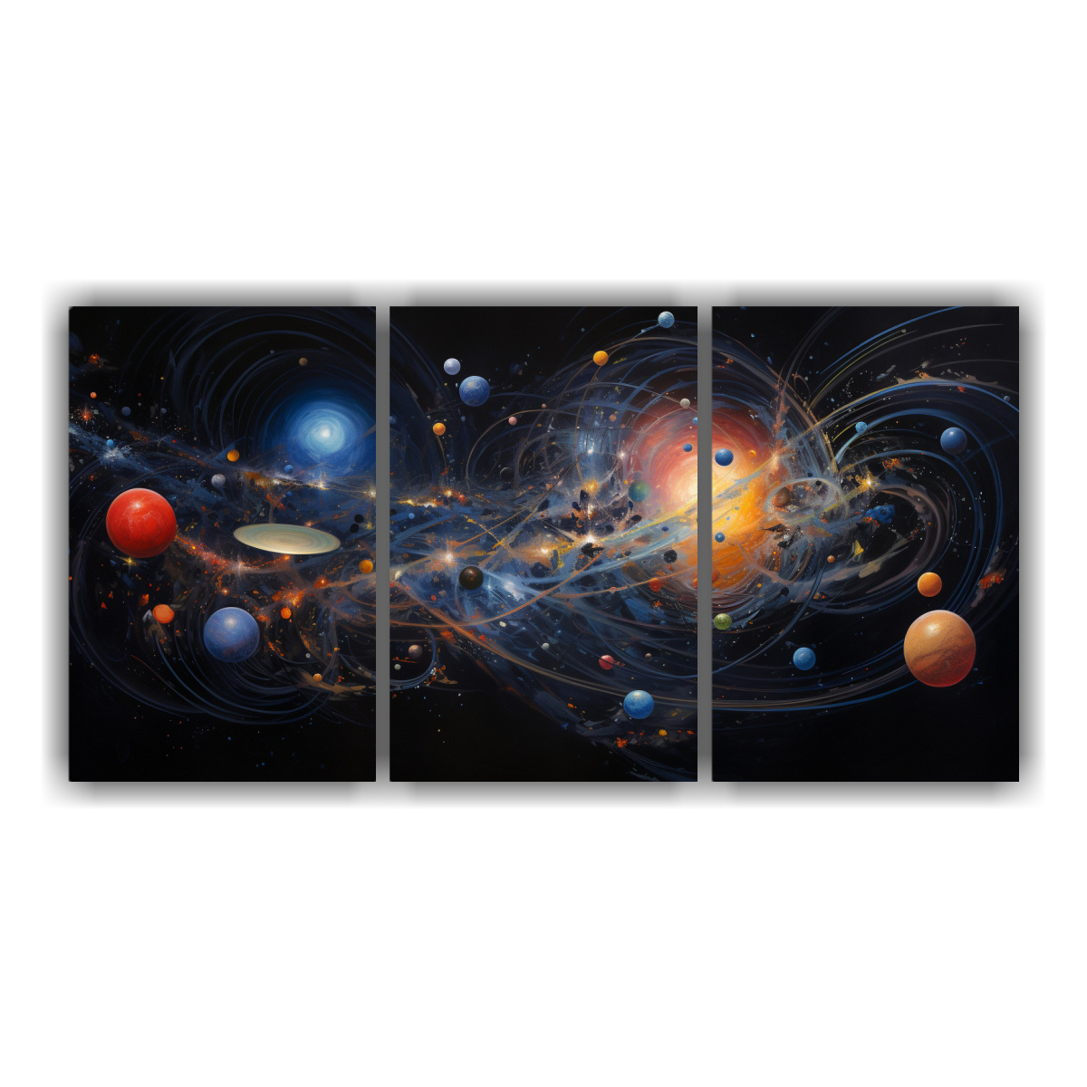 PINTURA DECORATIVA DE TONOS CÓSMICOS DEL SISTEMA 60X30 CM - 1