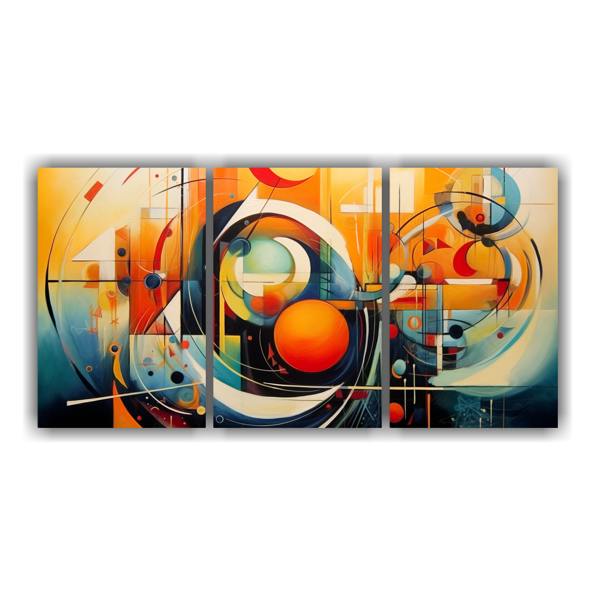 CONJUNTO 3 ARTES DE PARED ABSTRACTO INSPIRADOR 60X30 CM - 1