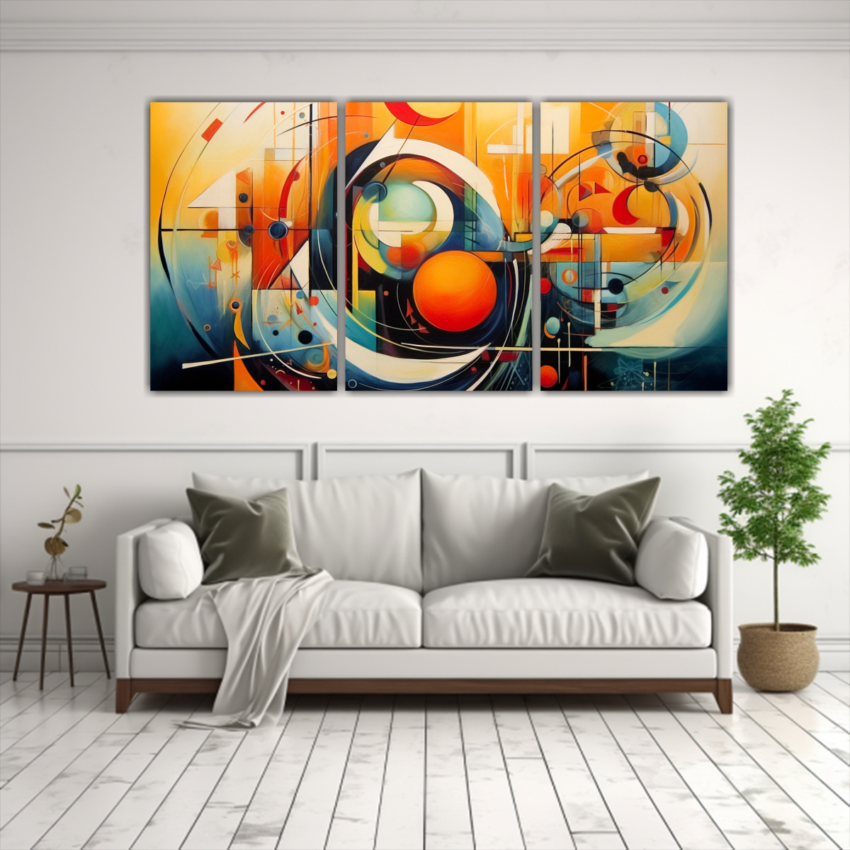 CONJUNTO 3 ARTES DE PARED ABSTRACTO INSPIRADOR 60X30 CM - 2