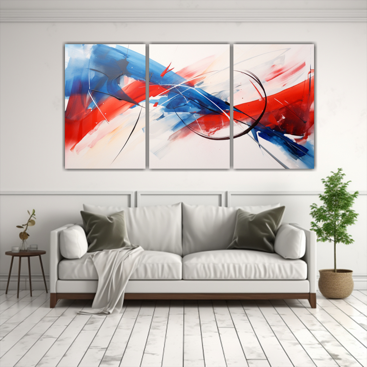 CONJUNTO DE 3 TELAS EN BASTIDOR ABSTRACTO TEXTURA 60X30 CM - 2
