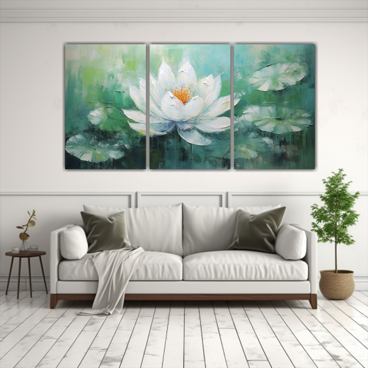 PINTURA EN LIENZO INSPIRADA EN EL PODER DE TRES 150X75 CM - 2