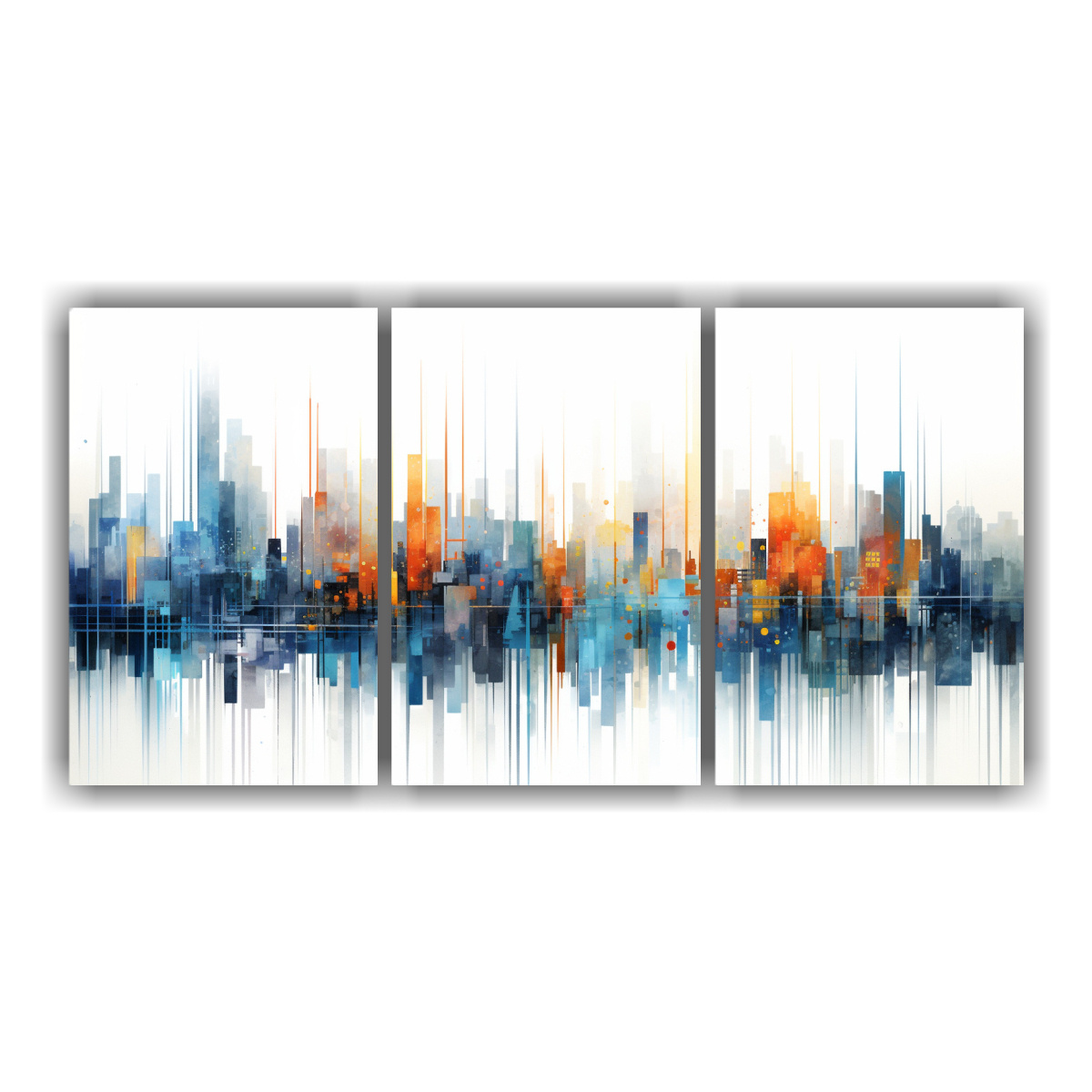 CUADROS TELA SUBLIMADA AMBIENTE ABSTRACTA CIUDAD 90X45 CM - 1