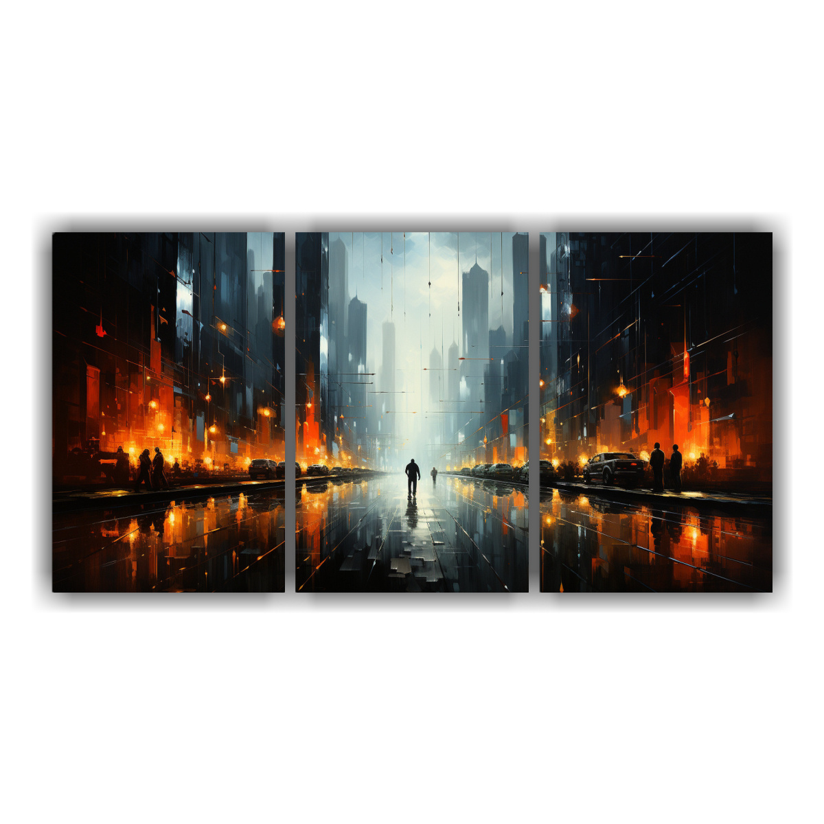PINTURAS DECORATIVAS DE PAISAJE URBANO ABSTRACTO 240X120 CM - 1