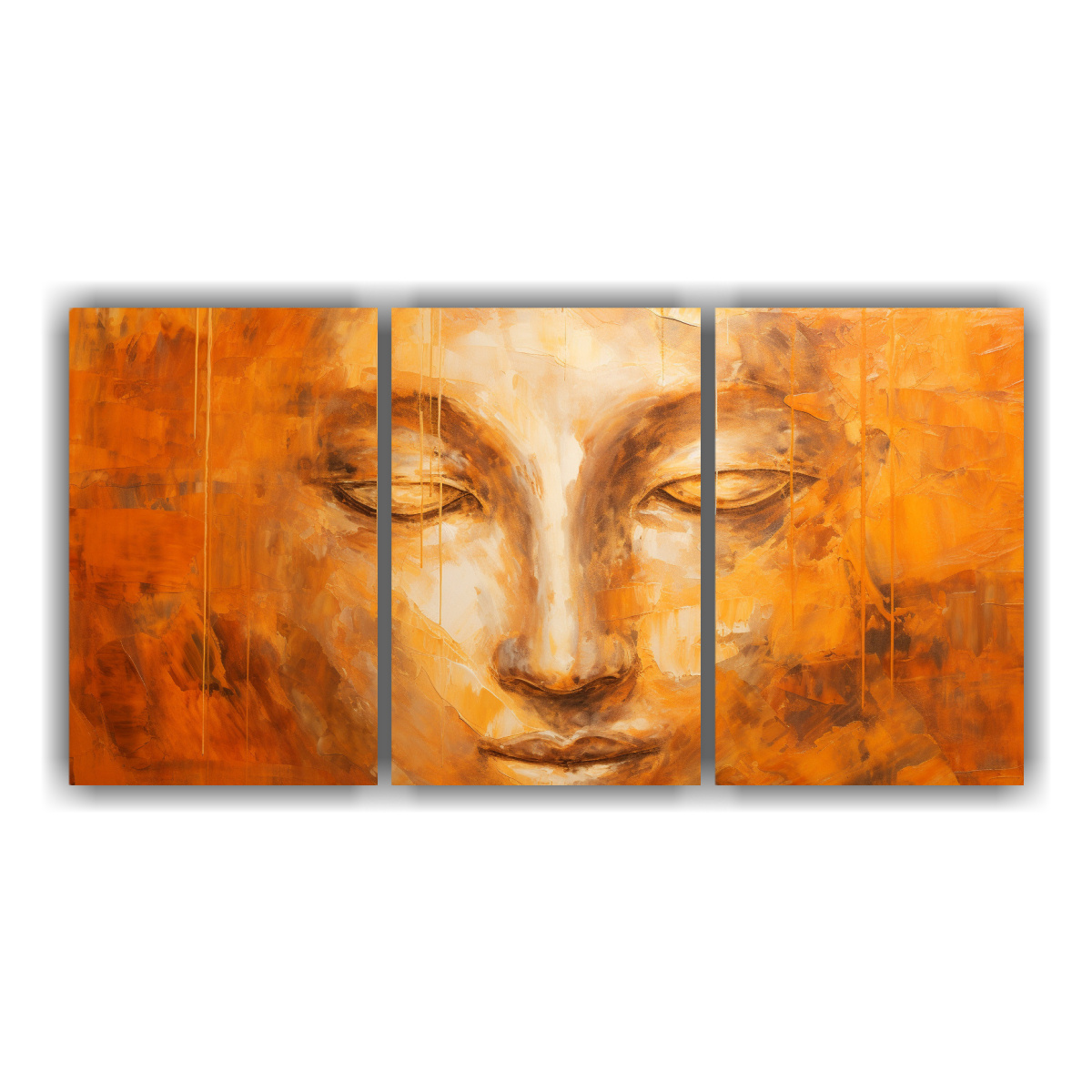 ARTE PARED CUADRO MURAL BUDA CARA ÓLEO ESTILO 120X60 CM - 1