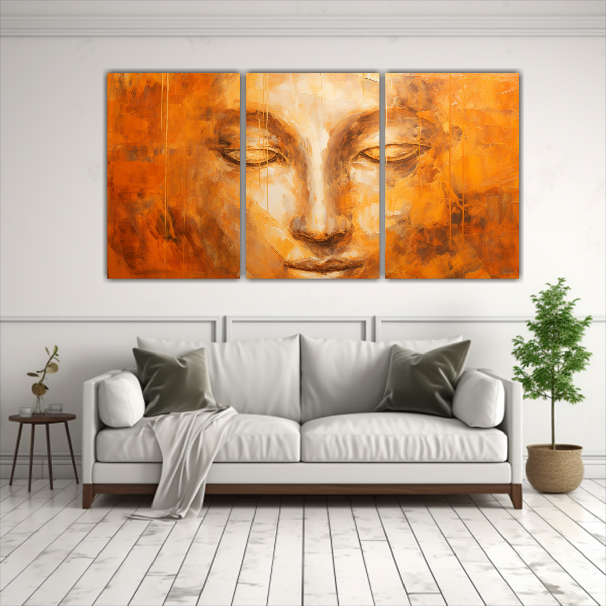 ARTE PARED CUADRO MURAL BUDA CARA ÓLEO ESTILO 120X60 CM - 2