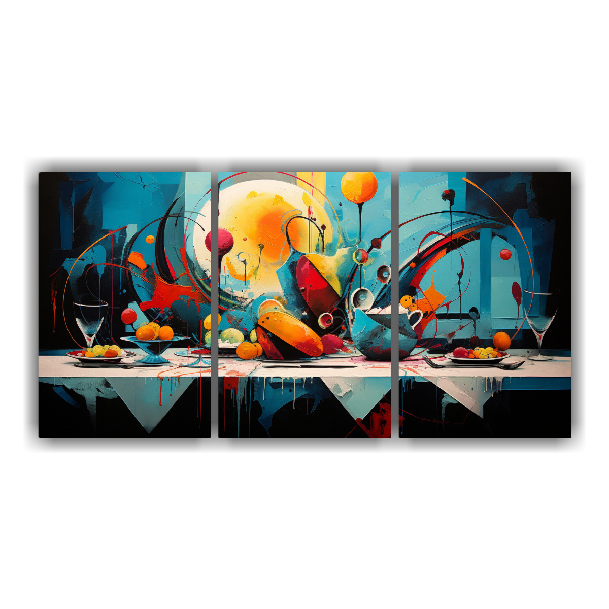 CUADRO ABSTRACTO ESTÉTICA ÚLTIMA CENA ARTE 120X60 CM - 1