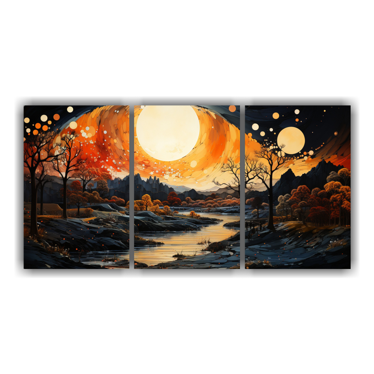 LIENZO MODERNO DE POP ART CON LUNA CERCA DE 150X75 CM - 1