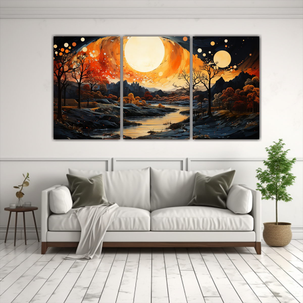 LIENZO MODERNO DE POP ART CON LUNA CERCA DE 150X75 CM - 2