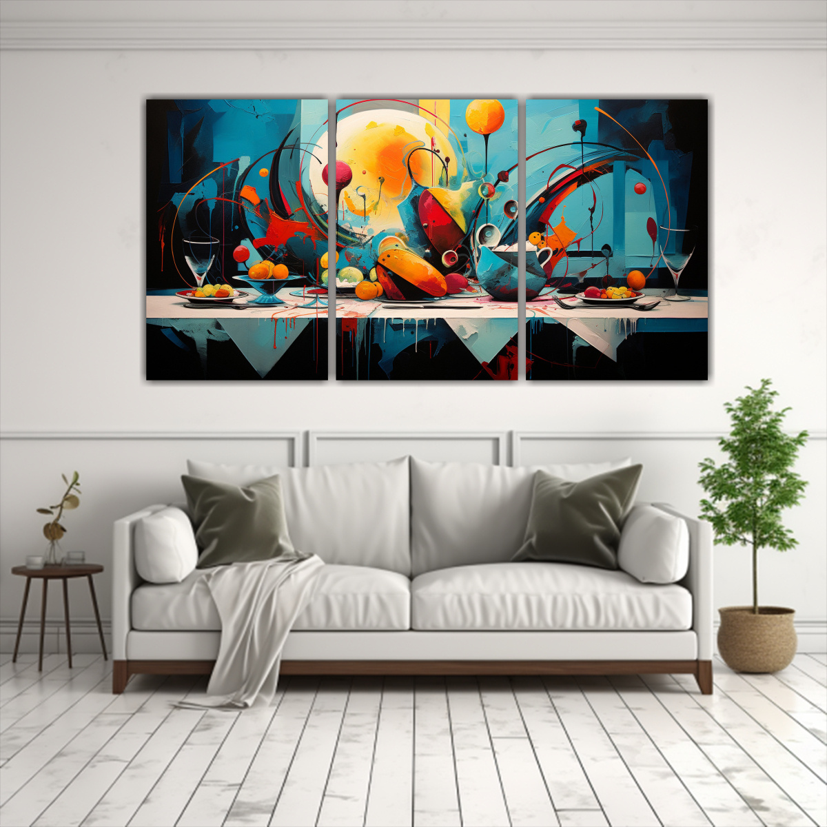 CUADRO ABSTRACTO ESTÉTICA ÚLTIMA CENA ARTE 240X120 CM - 2