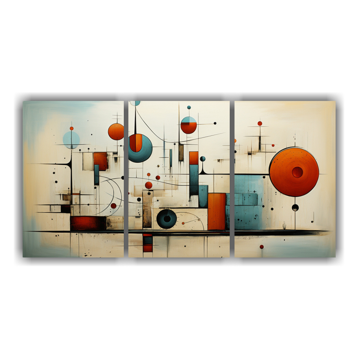 SET DE 3 LIENZOS TEMA REPRESENTACIÓN ARTE 180X90 CM - 1