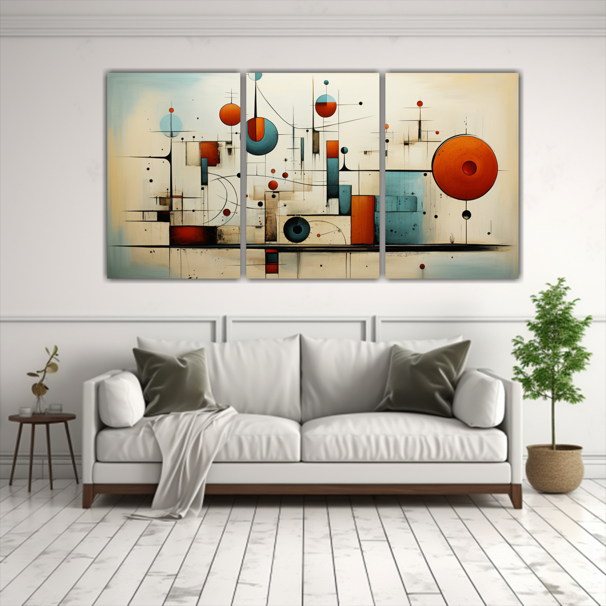 SET DE 3 LIENZOS TEMA REPRESENTACIÓN ARTE 180X90 CM - 2