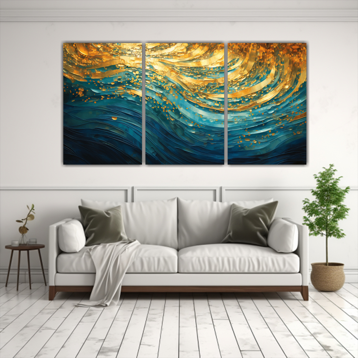 PINTURAS EN TELA ESTILO GALERÍA FLORAL CON PUNTO 90X45 CM - 2