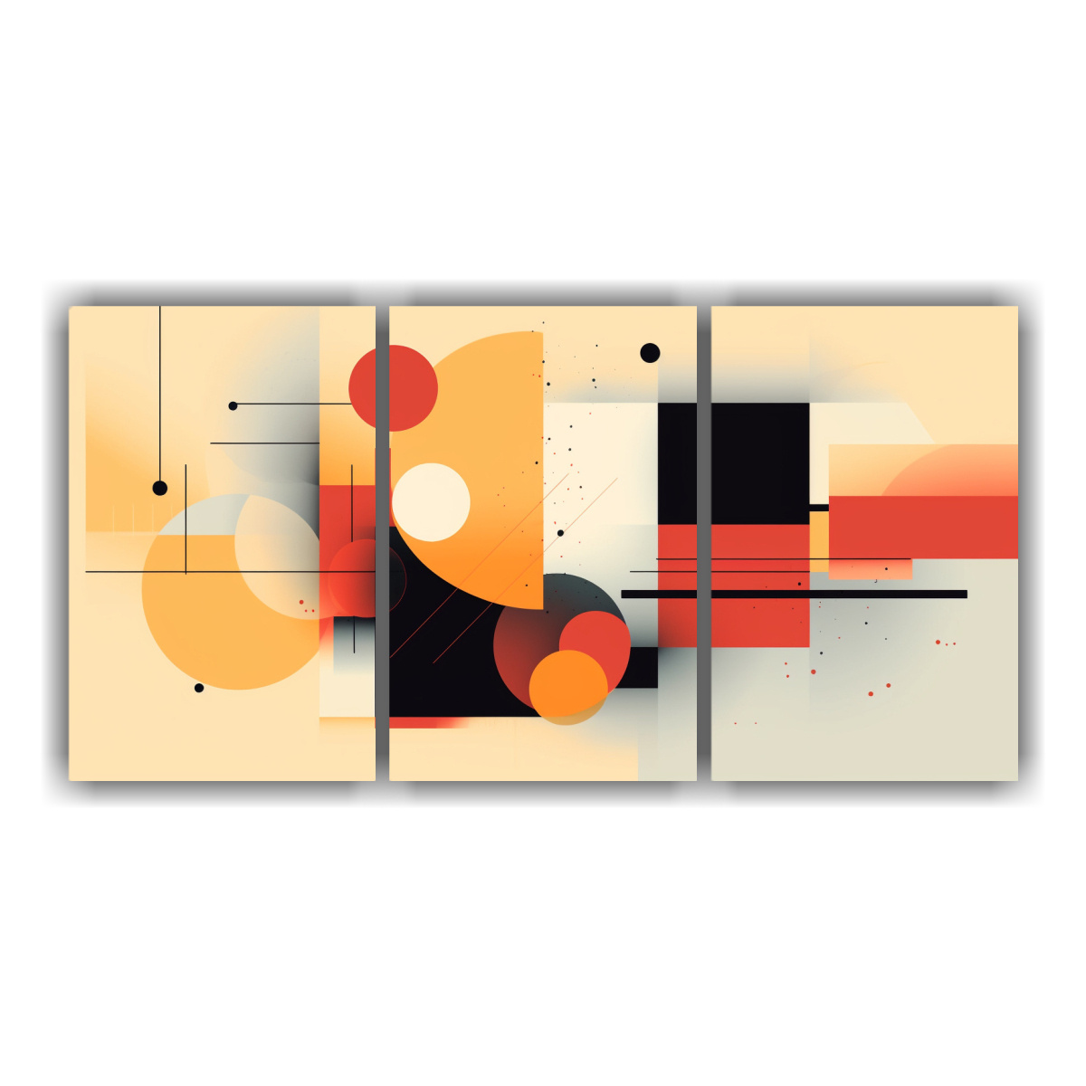 PINTURA DE PARED MINIMALISTA CON FORMAS SIMPLES 180X90 CM - 1