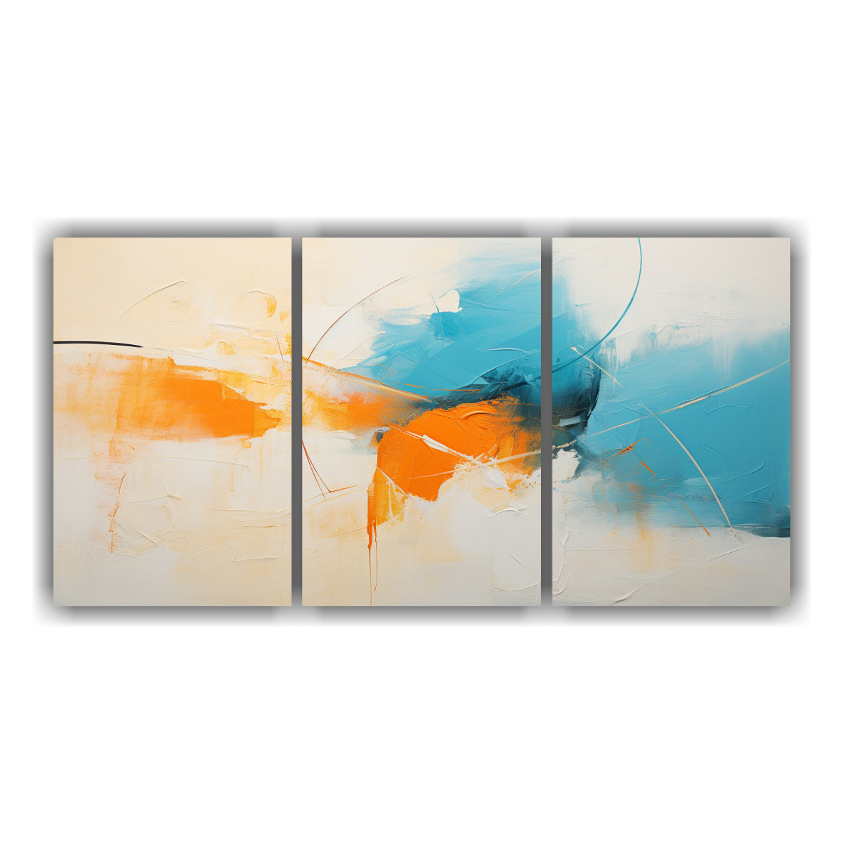PINTURA ABSTRACTA EN ACRÍLICO SOBRE TABLA CON 90X45 CM - 1