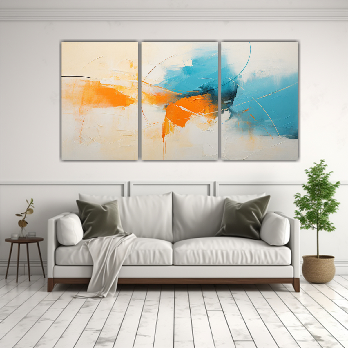 PINTURA ABSTRACTA EN ACRÍLICO SOBRE TABLA CON 90X45 CM - 2