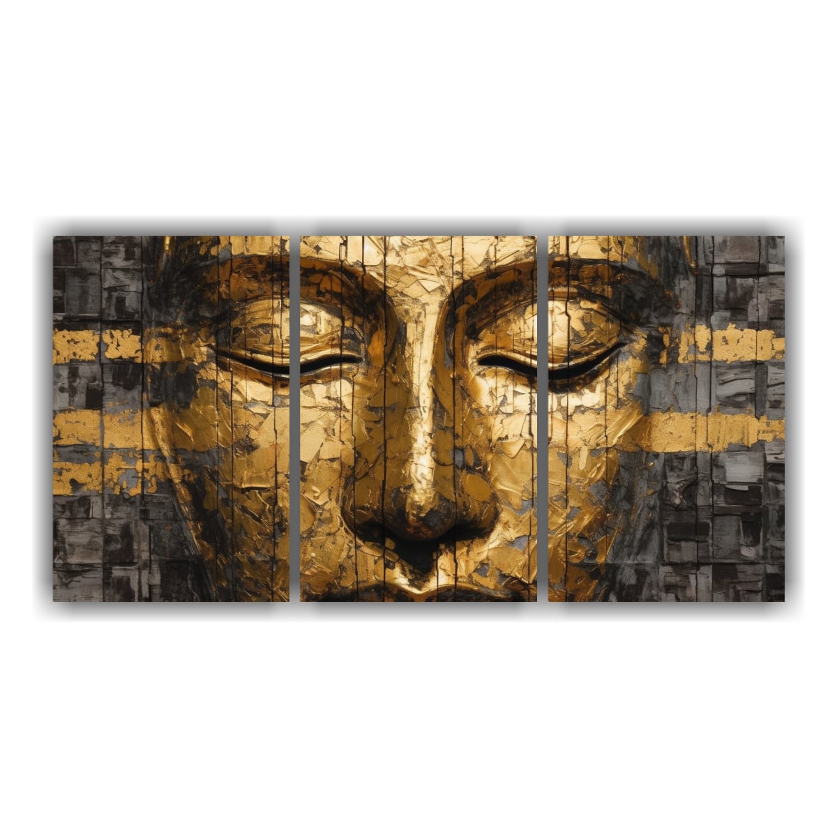 TRES CUADROS IMPRESOS DE ESTÉTICA ABSTRACTA CON 120X60 CM - 1