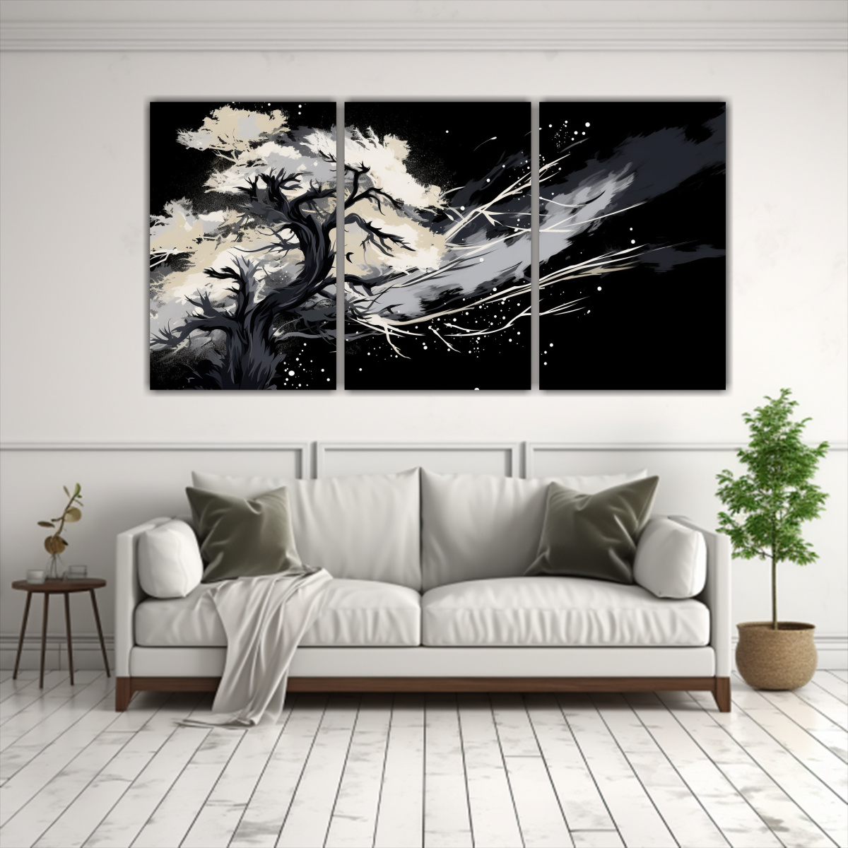ARTESANÍA DE ARTE HORIZONTAL, ÁRBOL DE PINO 90X45 CM - 2