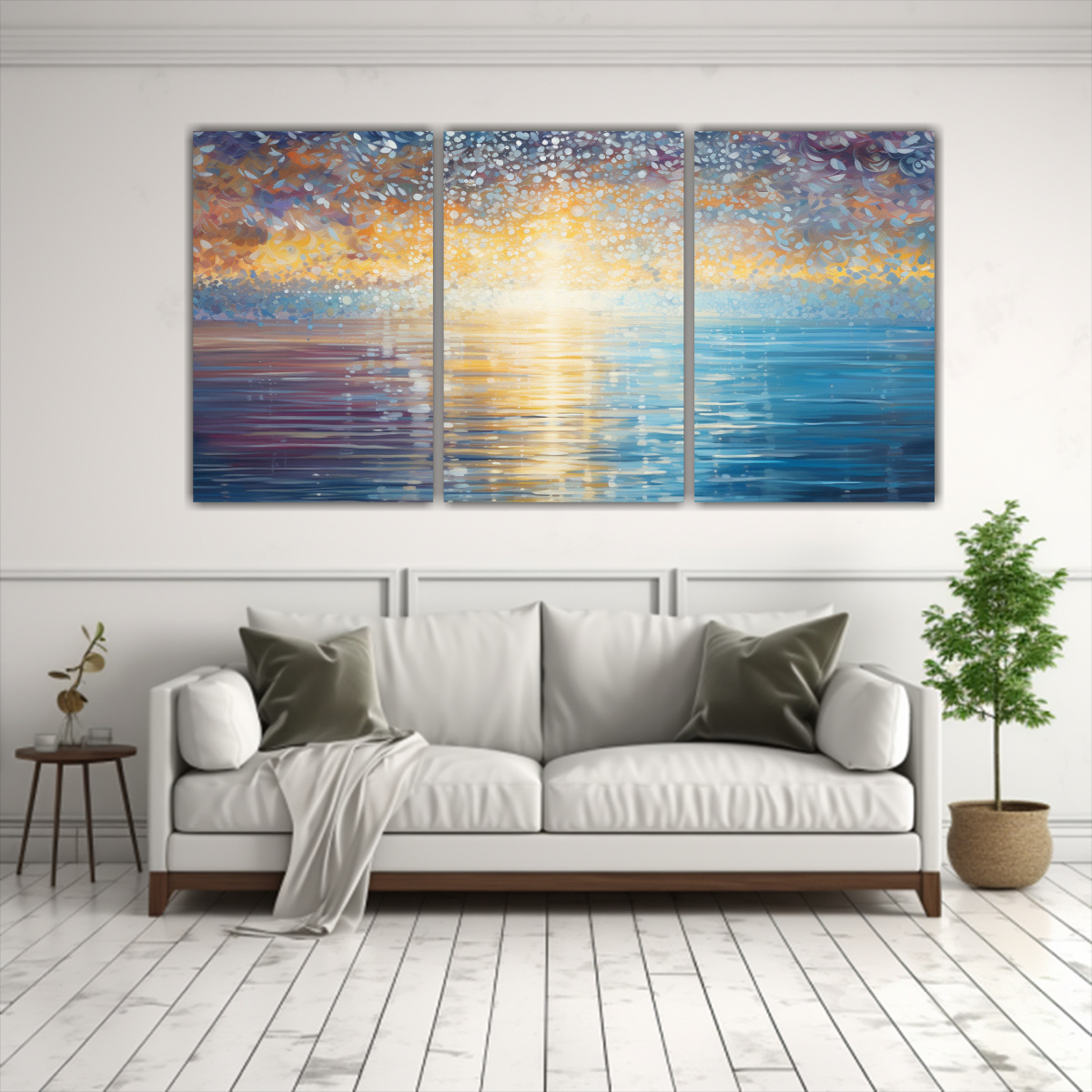 CONJUNTO 3 CUADROS DISEÑO NATURALEZA VIVA ESTILO 150X75 CM - 2