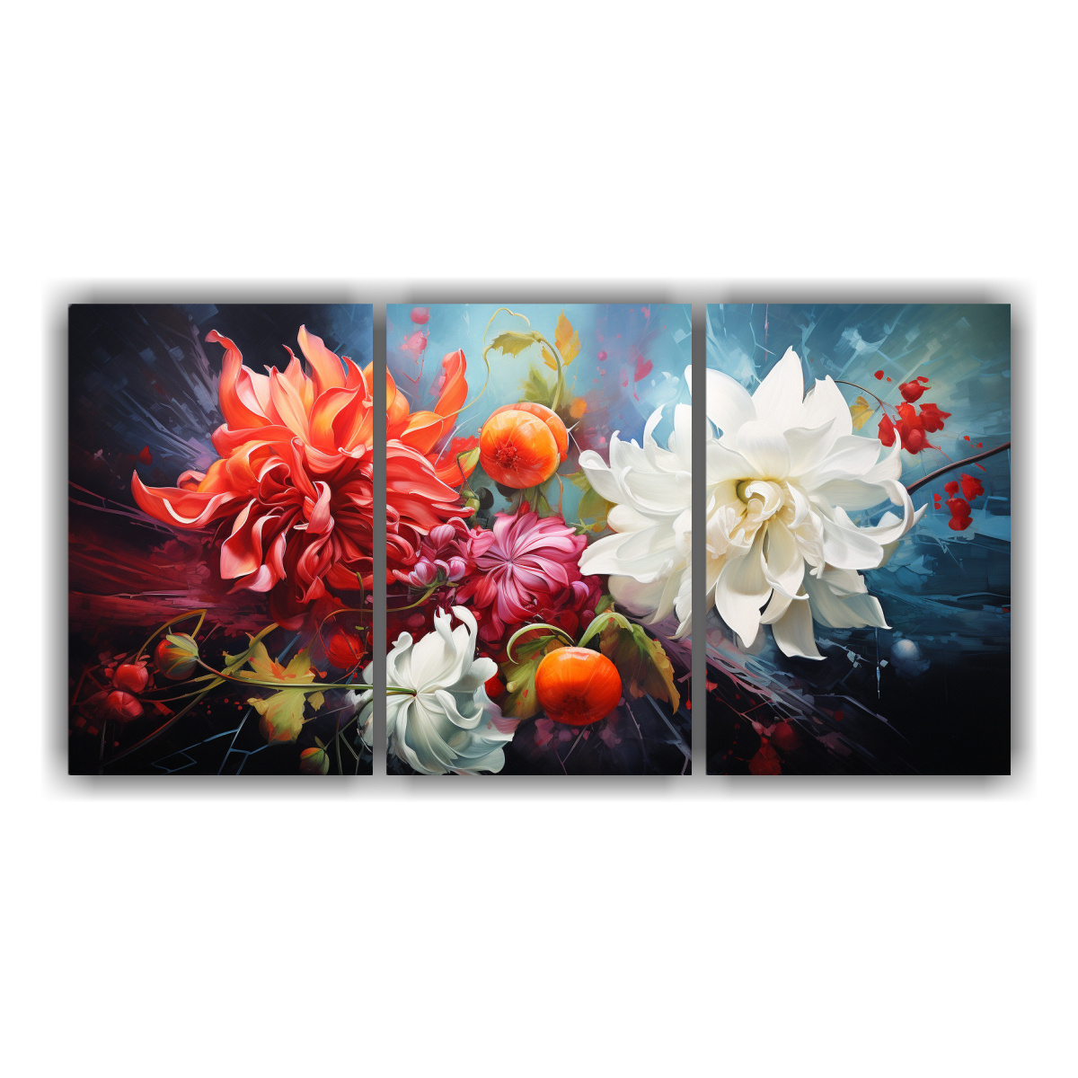 CUADROS MODERNOS ABSTRACTOS DE FLORES MÁGICAS 180X90 CM - 1