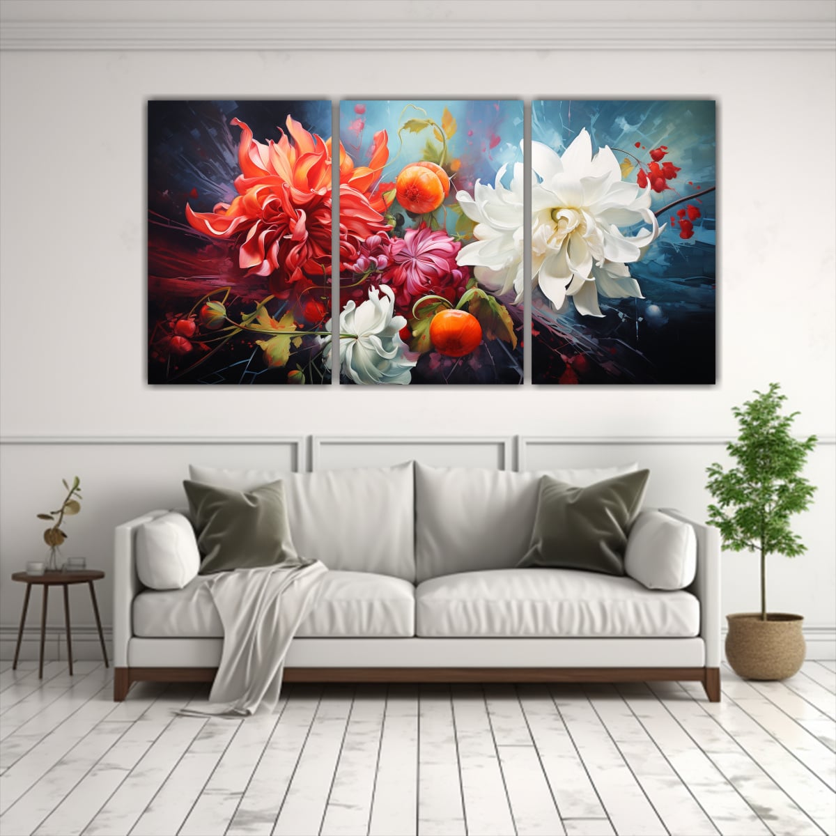 CUADROS MODERNOS ABSTRACTOS DE FLORES MÁGICAS 180X90 CM - 2