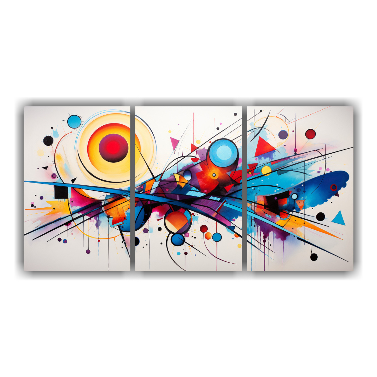 CUADRO DECORATIVO VIBRANTE ESTILO KANDINSKY EN 180X90 CM - 1