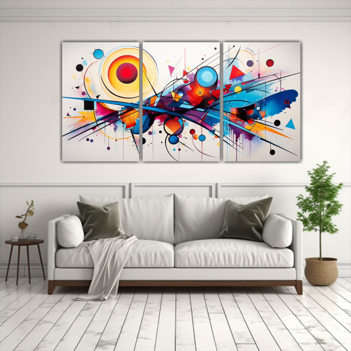 CUADRO DECORATIVO VIBRANTE ESTILO KANDINSKY EN 180X90 CM - 2