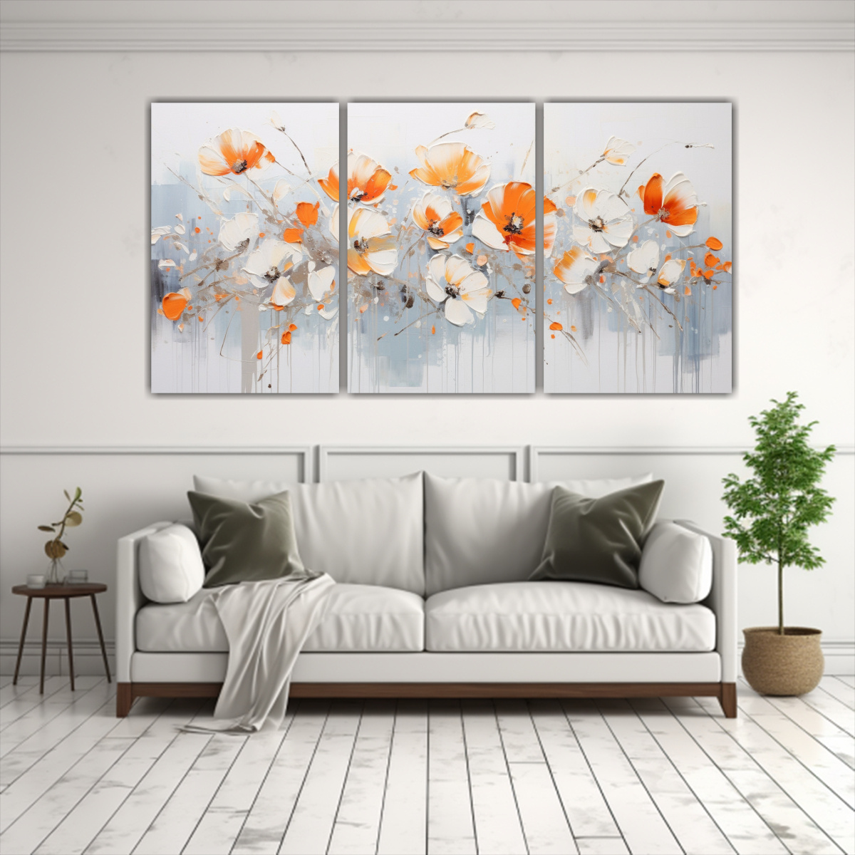 CONJUNTO DE 3 LIENZOS ABSTRACTOS DE TELA PINTURA 180X90 CM - 2
