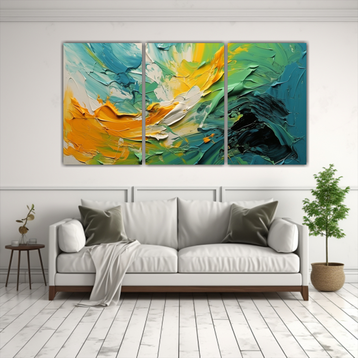 CONJUNTO DE 3 TELAS EN BASTIDOR NATURALEZA VIVA, 180X90 CM - 2