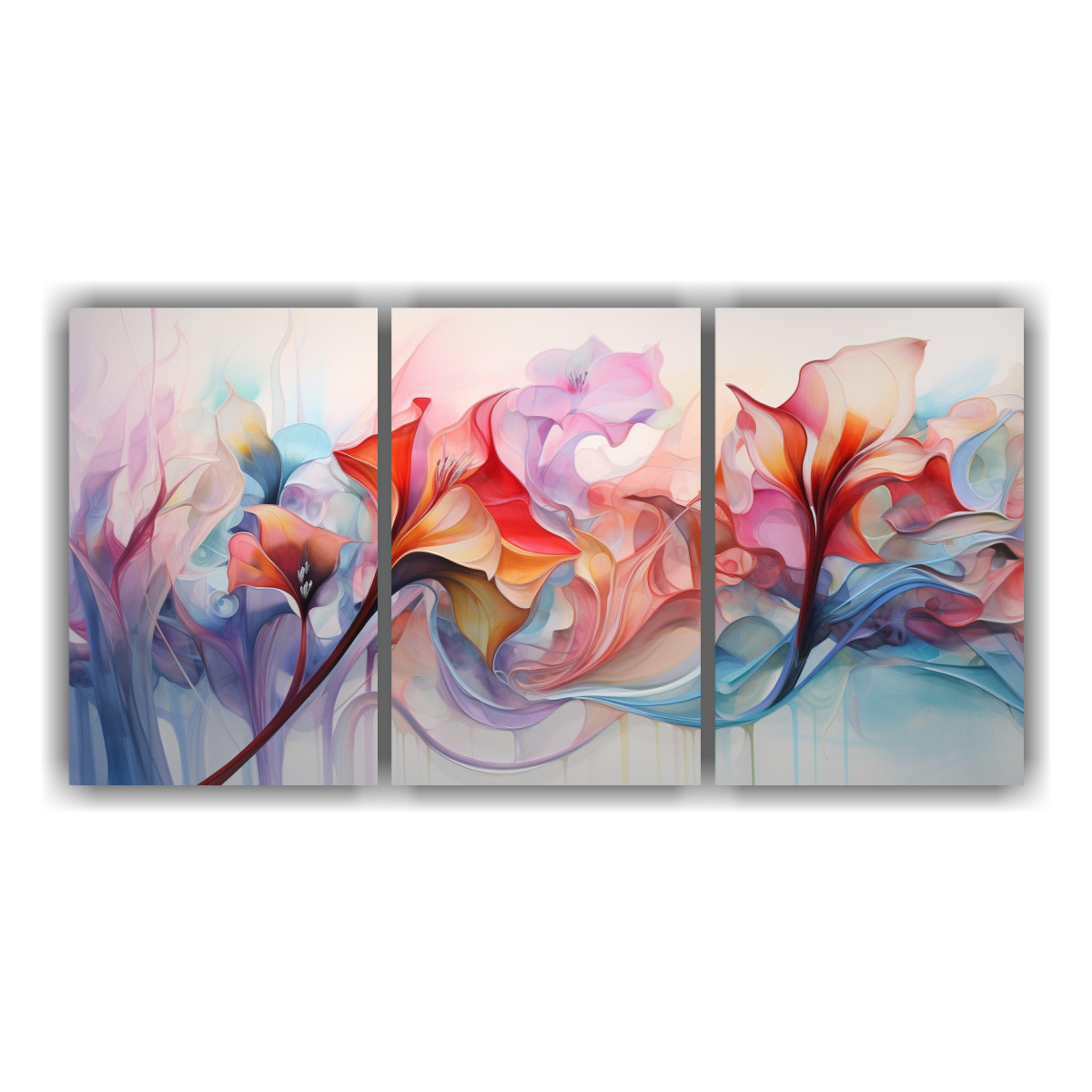 CUADROS ABSTRACTOS FLORES MODERNAS CON DETALLES 120X60 CM - 1