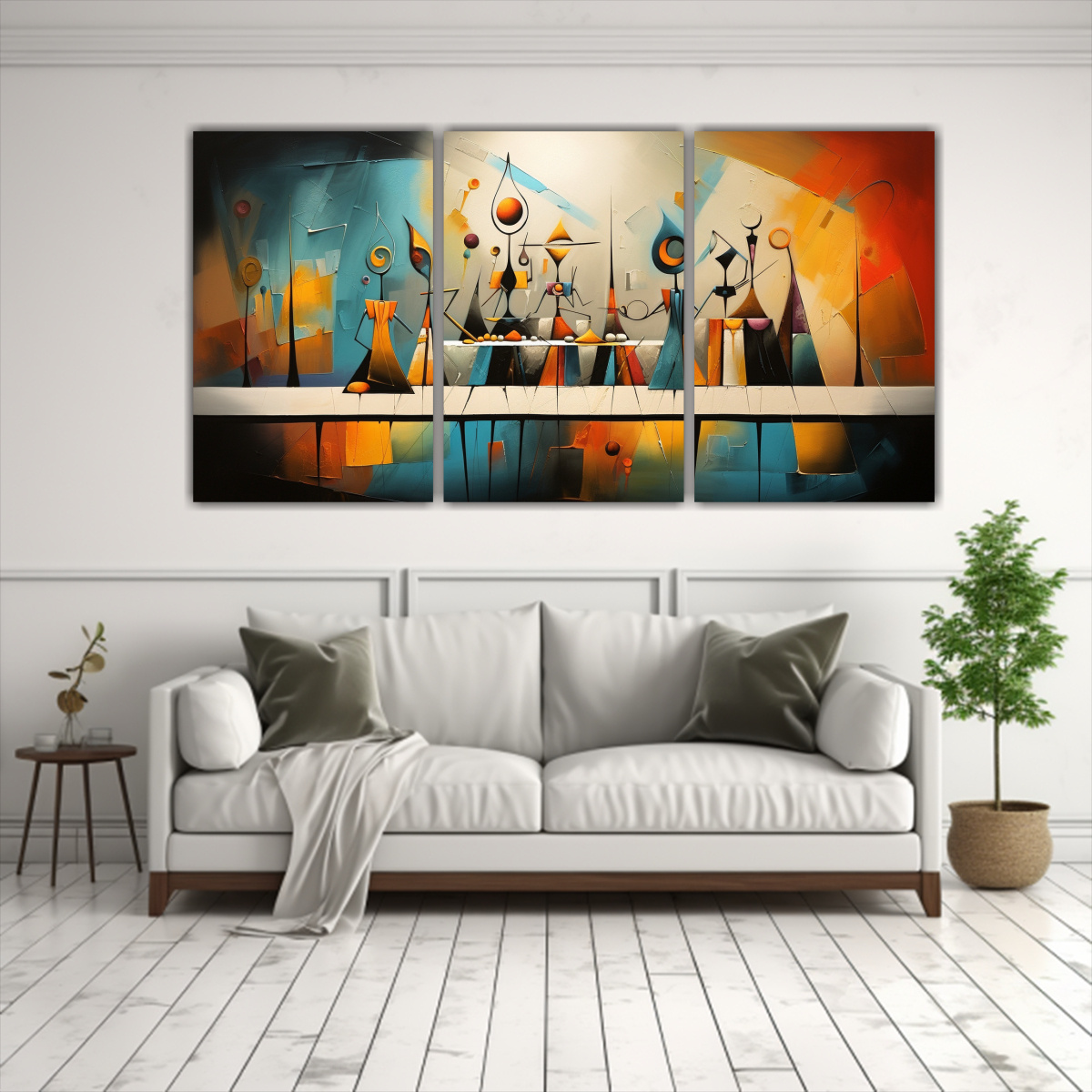 CUADROS ABSTRACTOS RESISTENTES PARA COMEDOR EN 150X75 CM - 2