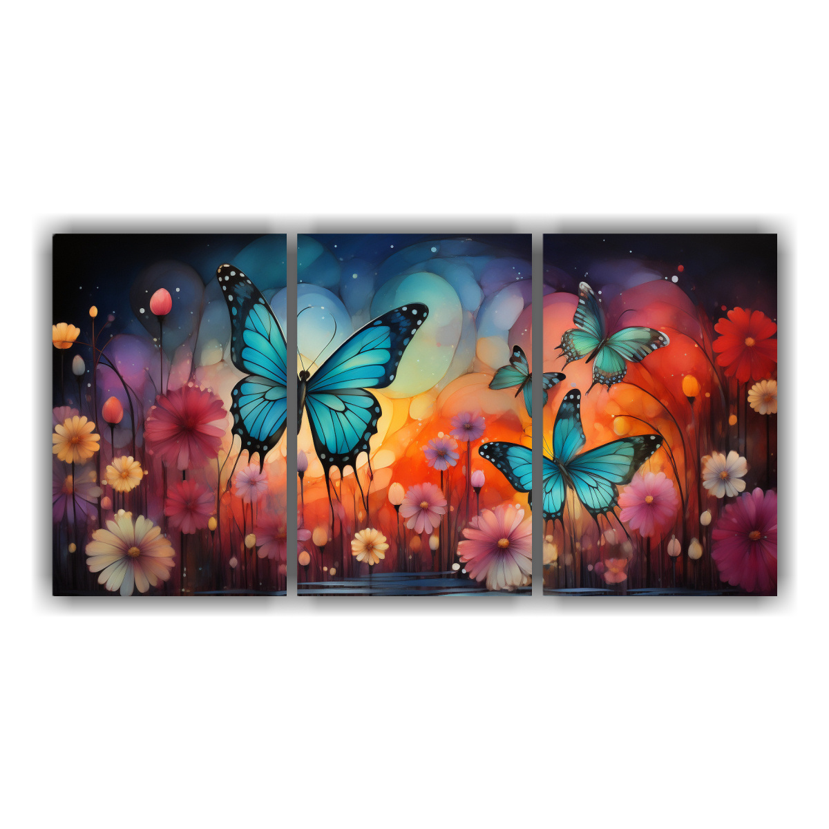 CUADROS MOVIMIENTO LINDA MARIPOSAS CORAZÓN AMOR 90X45 CM - 1